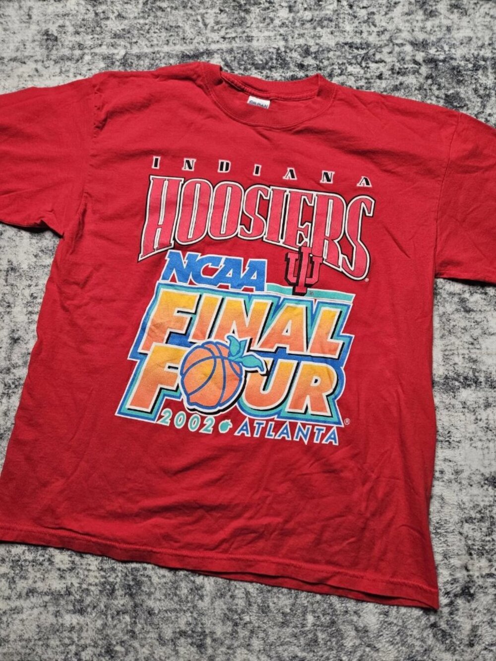 Vintage 2002 Indiana Hoosiers NCAA Final Four T Shirt Red Basketball Graphic Tee